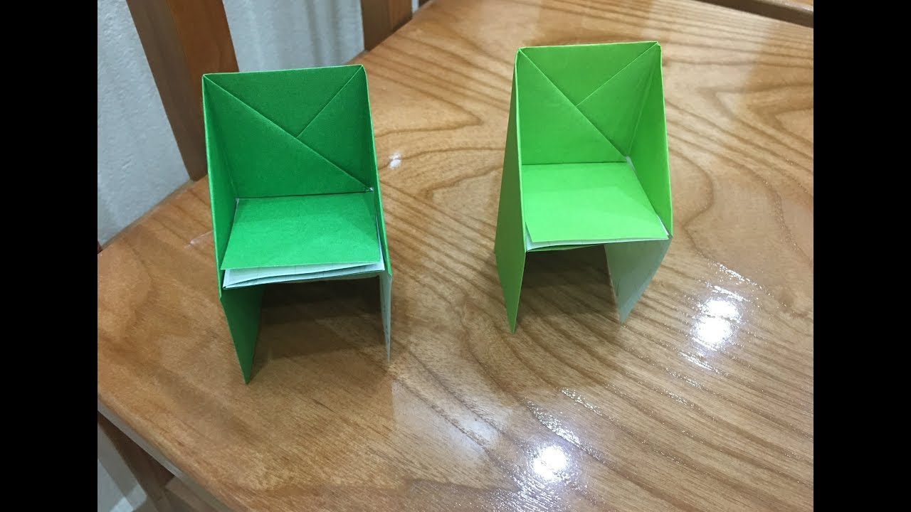 How to make a paper chair Origami chair YouTube