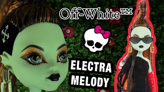 HAIR QUEEN! 🤩 | Off-White c/o Monster High Electra Melody doll review! 🖤🧡