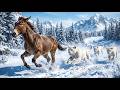 Frozen Chase: Brown Mule vs Albino Jaguar Pack!