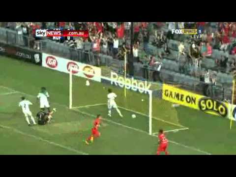 Adelaide United have set a new Hyundai A-League record after thrashing a hapless North Queensland Fury 8-1 at Hindmarsh Stadium on Friday night, with Marcos Flores and Sergio van Dijk both netting hat-tricks. No team had scored more than six goals a game but the Reds eclipsed that record with one of the finest performances in their history. Flores opened the scoring on four minutes when van Dijk received the ball out wide from Iain Ramsay and whipped in a cross for the Argentine who outjumped his marker to head past Justin Pasfield. After the opening goal the Fury outplayed the Reds and should have equalised through David Williams who missed when it seemed easier to score. Jack Hingert powered a low cross into the box, beating two Adelaide defenders and Williams slid through but sent his shot well over the bar from inside the six-yard box. Just before the half hour Flores was involved again when, after a series of one-twos, he continued running and released Dodd with a delightful through ball. The Reds skipper ran onto the pass from the top of the box curled his shot into the side net leaving Pasfield no chance to make it 2-0. In the 37th minute the pair combined again for Flores' second after some brilliant skill from Dodd. The speedy winger won a header and collected the return pass from van Dijk before skipping past Erik Akoto and into the Fury penalty area. Dodd baulked his defender before looking up and firing across a cut back for Flores to run on to and slam into <b>...</b>