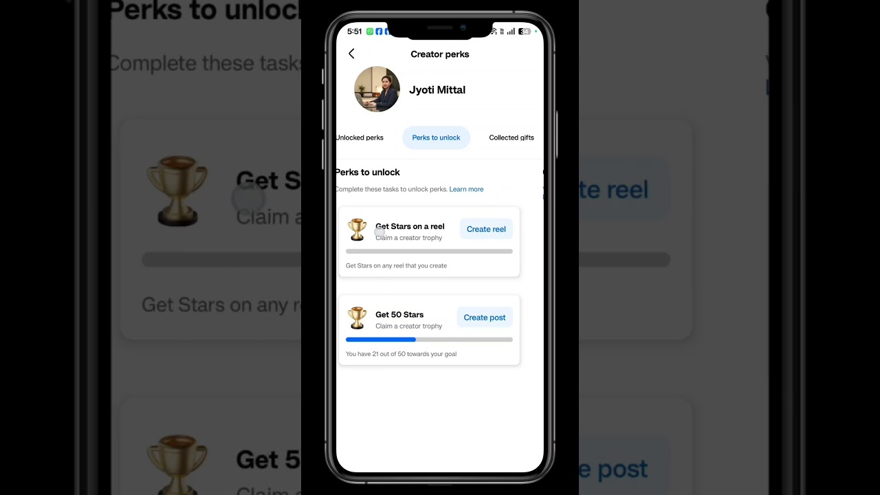 Facebook Creator ,Claim Gifts Trophy, Star Monetization 