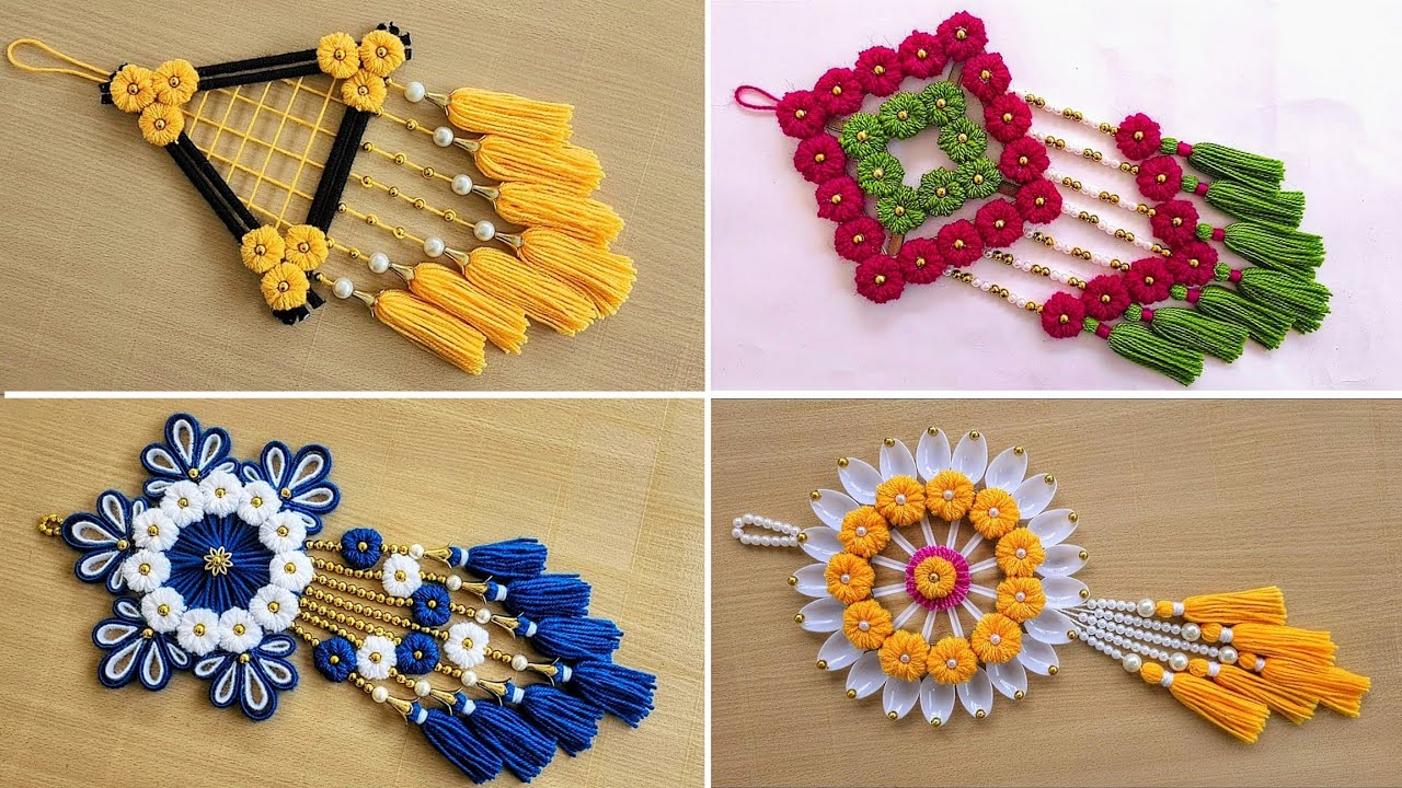 4 очень простых идеи для настенных украшений для дома — всего 5 минут на изготовление — шерстяное...