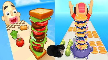 Pancake Run VS Sandwich Runner - All Levels Gameplay Android, ios Mobile Game Max Level New Update