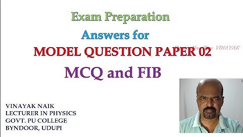 2nd PUC 2026 Physics Model Question Paper 02. Answers for MCQ & FIB