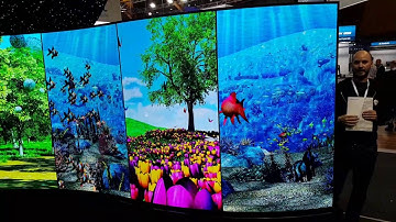 LG OLED double sided film wave panel at INTEGRATE 2016 Sydney