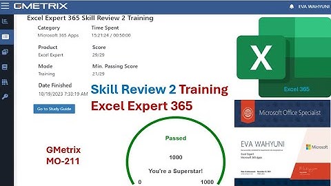 GMetrix Skill Review 2 Training Excel Expert 365 MO-211