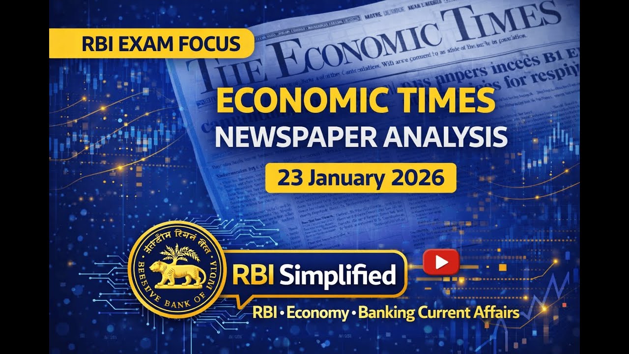 Economic Times Analysis – 23 January 2026 | RBI • Economy • Banking Current Affairs