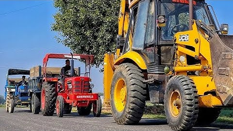 JCB 3dx Eco Backhoe Running Loading TractorStuck in Deep Mud Mahindra 475 Eicher 380Massey 1035