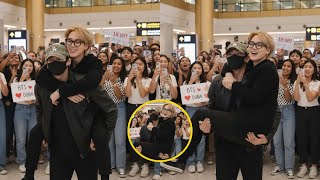 Download Lagu Net aangekomen in Dubai! Jungkook verrast fans door Jimin uit het vliegtuig te tillen 😳🔥 MP3