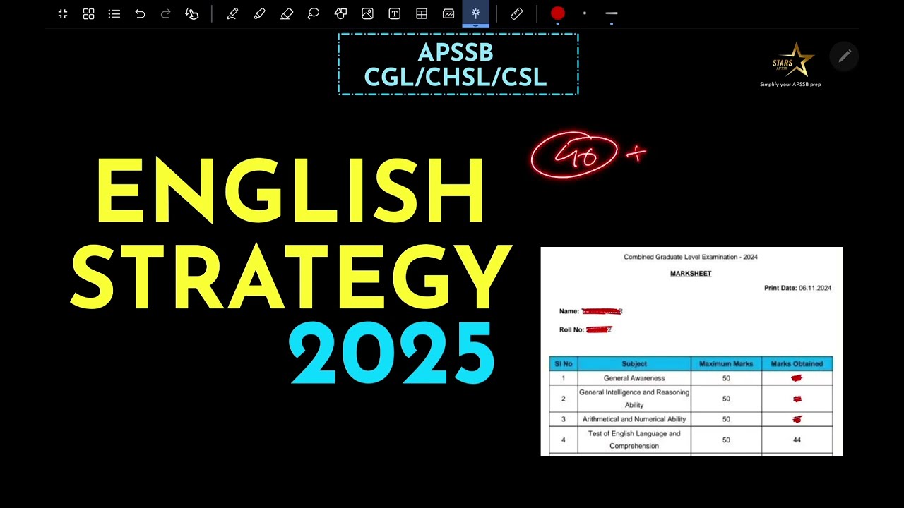 English Strategy APSSB 2025 | CGL/CHSL/ CSL | StarsAPSSB