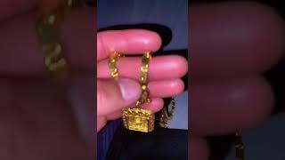 24k gold 105 gram chain with rooster pendant