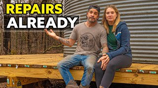 Already Making Repairs! THIS NEED TO HAPPEN! | Tiny House | Grain BIN | Homesteading