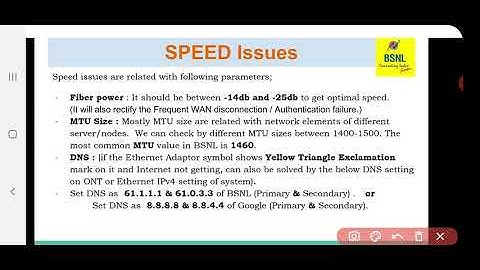 BSNL FTTH speed issue solutions