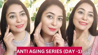ANTI AGING SERIES DAY 1- Get Wrinkles free skin, 45 year old look 25 👌#skintightening #poojaluthra
