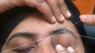 Thick to thin eyebrow threading