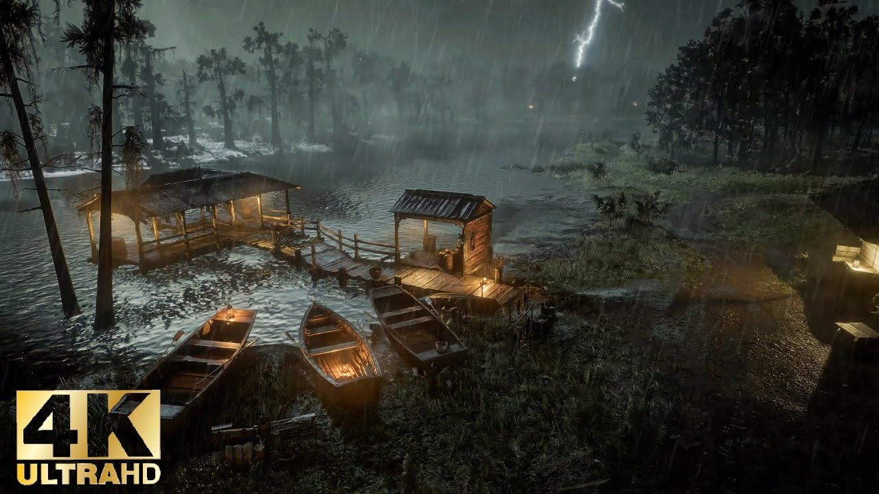 Heavy rain with gusty winds and a terrible thunderstorm on the marsh by ...