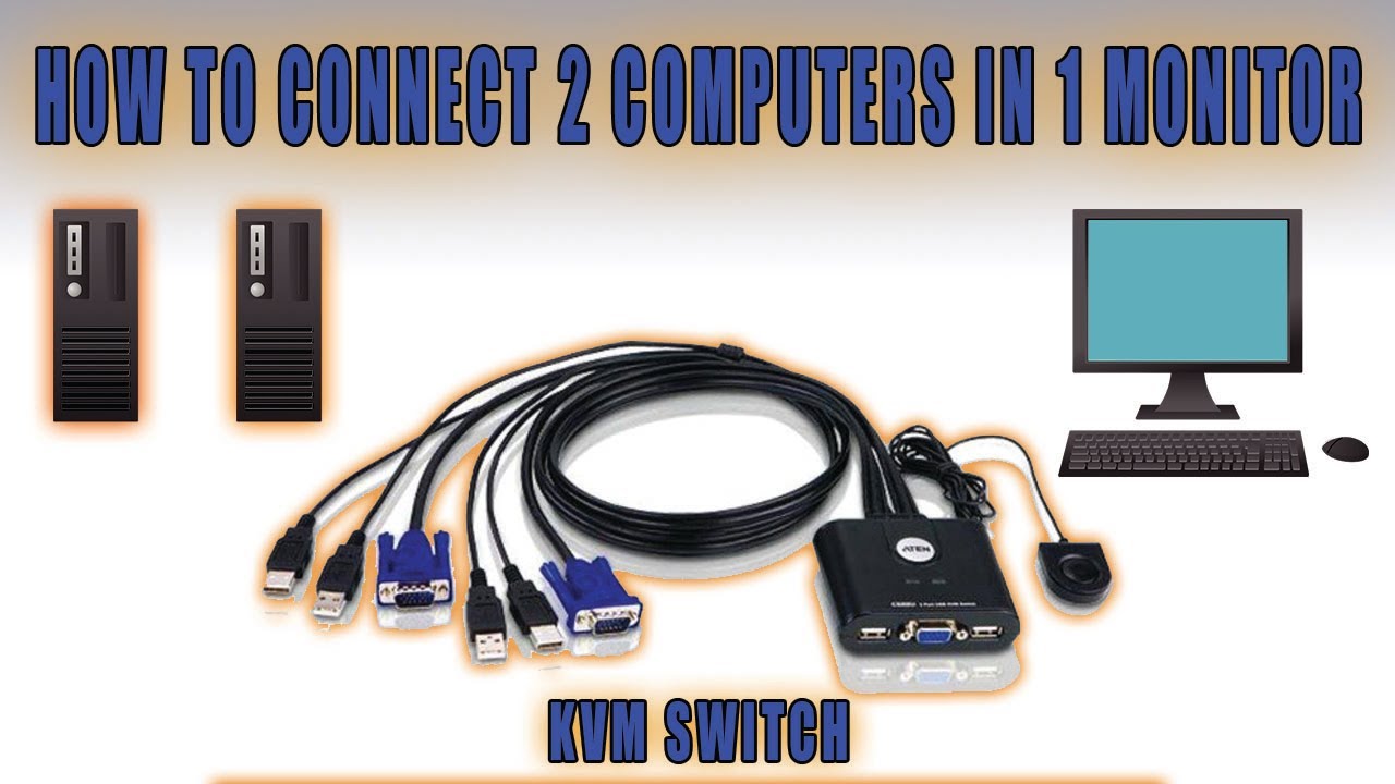 HOW TO CONNECT 2 COMPUTERS IN 1 MONITOR || KVM SWITCH - YouTube