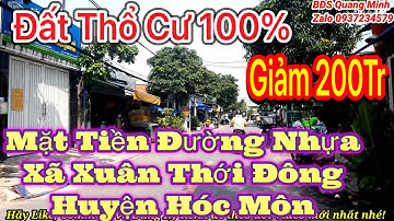 Chủ Kẹt tiền bán rẻ lô đất thổ cư 181m Mt Đường XT2 Xuân Thới Đông