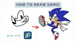 How to draw Sonic using app on a tablet / phone. screenshot 1