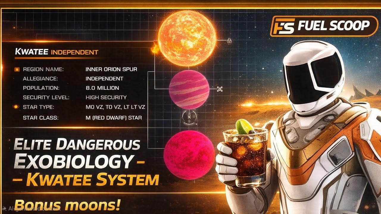 Exobiologist Ranks Elite Dangerous Exobiology - Kwatee System - Bonus moons! - YouTube