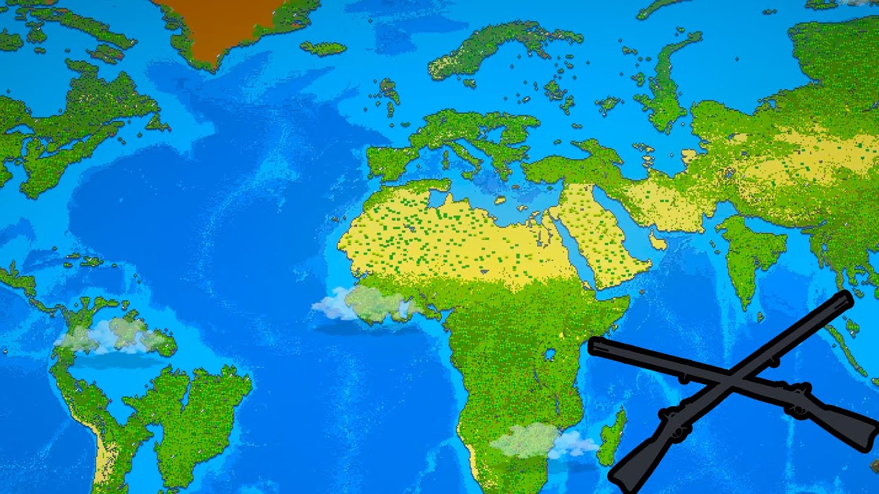 Затопленная Земля! 1500 лет переселения — Timelapse Worldbox