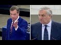 EU President Tajani calls Nigel Farage "STUPID" and clashes over history