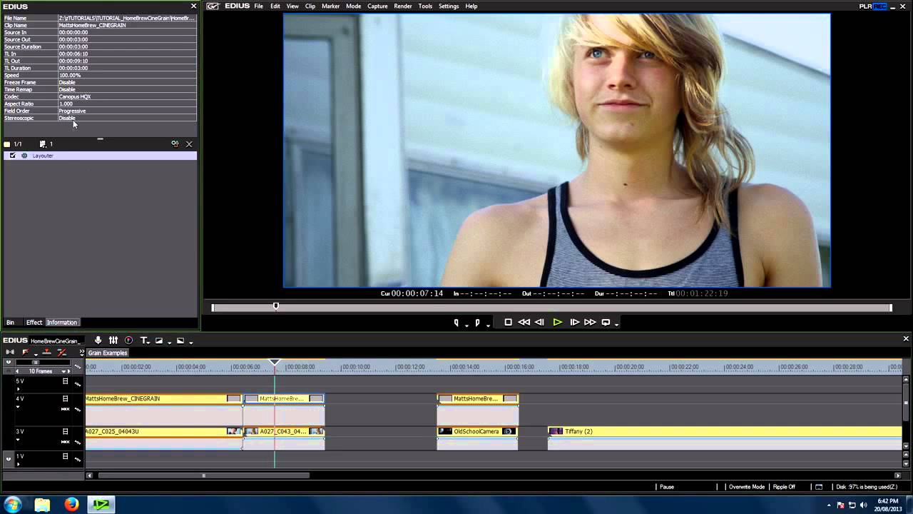 3. EDIUS 7 & Film Grain.