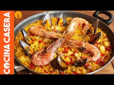 Paella Mixta de Marisco y Pollo. Receta Fácil