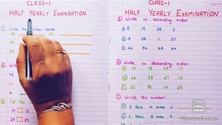Class 1 Half Yearly Exam Model Paper Maths || Maths Half Yearly preparation || Maths class 1