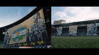 Watch the raising of the largest painted tifo in MLS history