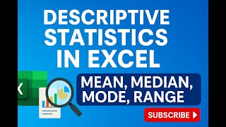 Descriptive Statistics in Excel: Mean, Median, Mode, Range Ch 2 3 Descriptive Statistics Using Excel