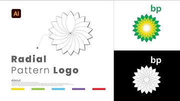 radial pattern logo design in illustrator - bp logo