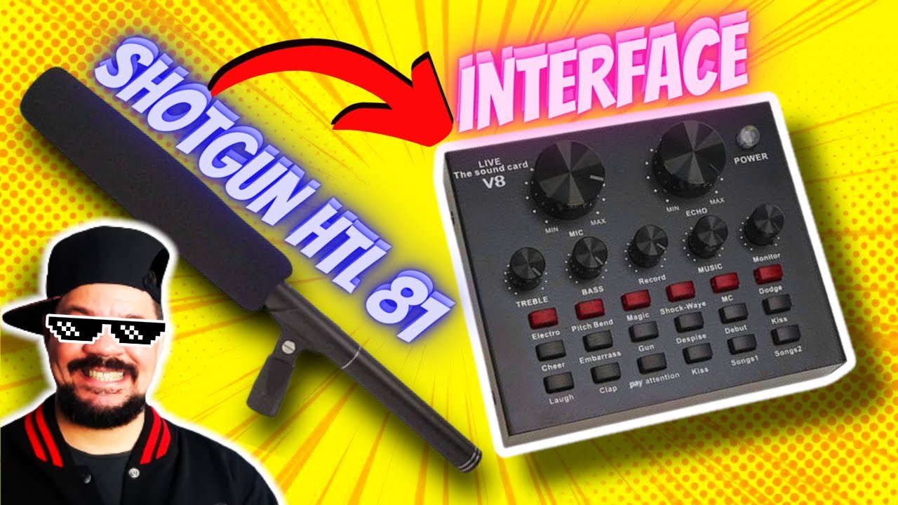 COMO LIGAR O MIC SHOTGUN HTL 81 LE SON NA V8 LIVE SOUND CARD - YouTube