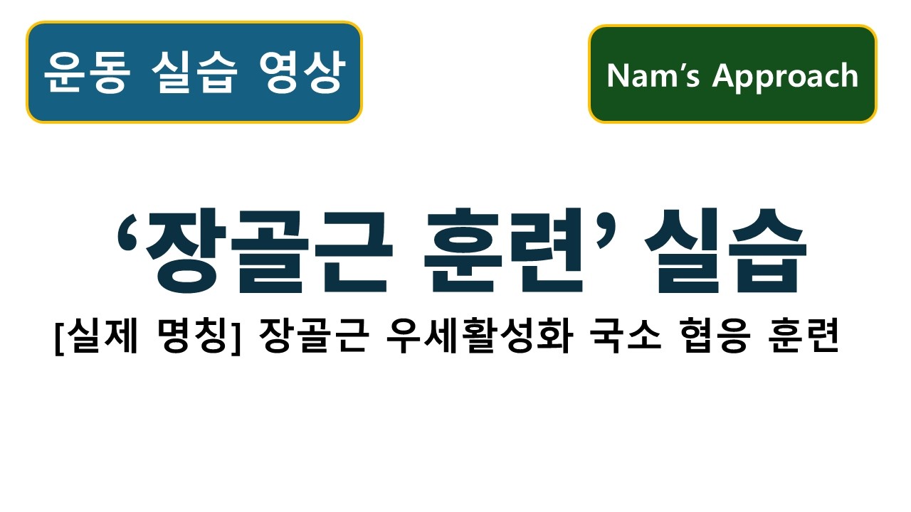 (운동 실습 영상) 장골근 우세활성화 국소 협응 훈련. 동탄 바로본신경외과 남준록 원장.
