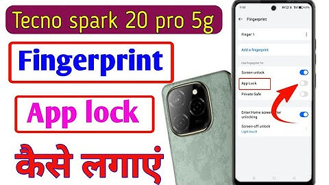 Tecno spark 20 pro 5g me fingerprint app lock kaise lagaye/how to set fingerprint app lock in settin
