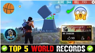 TOP 5 WORLD RECORD OF FREE FIRE⚡⚡