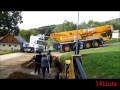 Jeřáb Liebherr táhne Scanii - málem roztrhl tahač