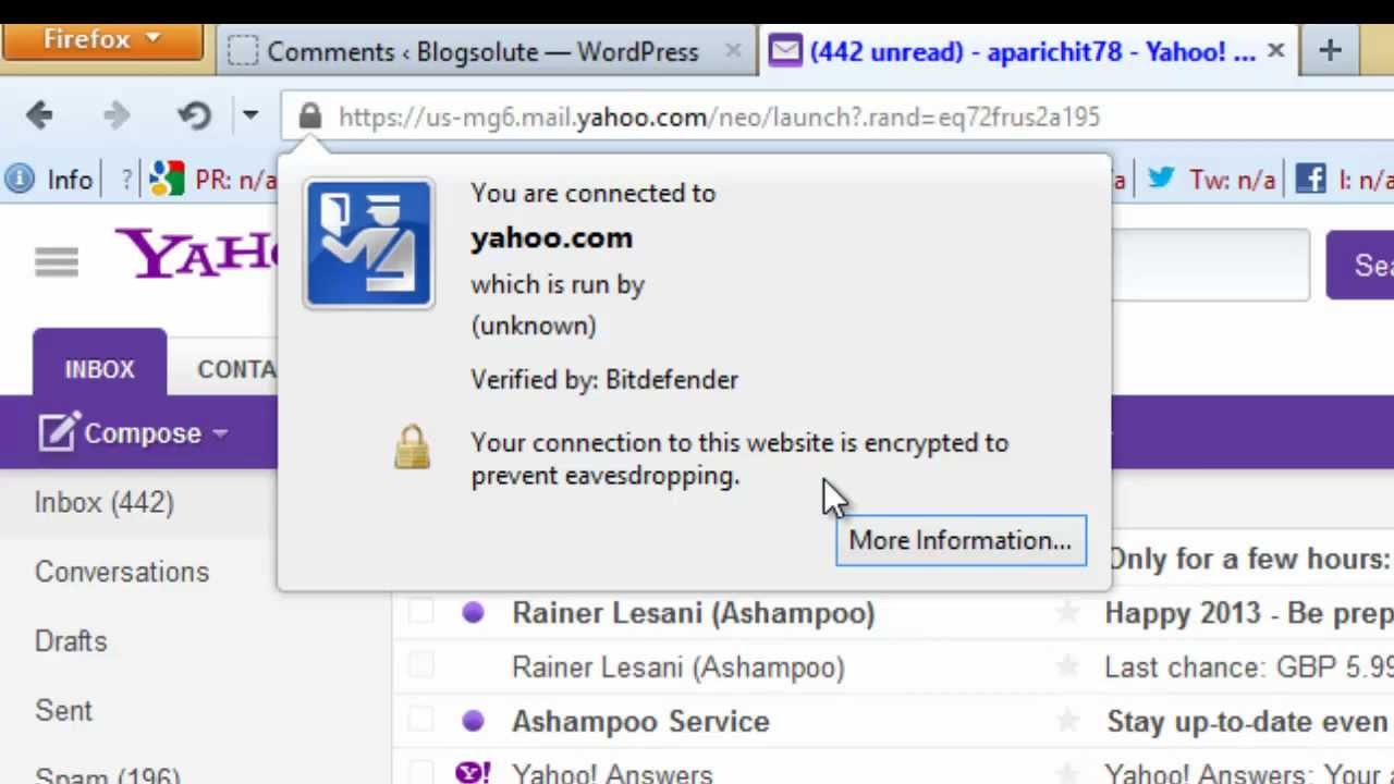 Enable SSL HTTPS Encryption on Yahoo! Email Account - YouTube