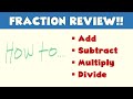A QUICK REVIEW OF OPERATIONS ON FRACTIONS - easiest video tutorial in 2 minutes