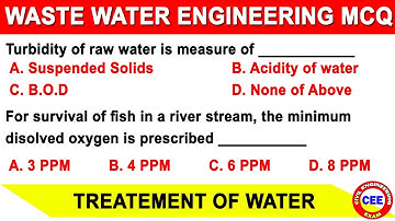 Waste water Engineering mcq | treatement of sewage water mcq | characteristic of sewage water mcq