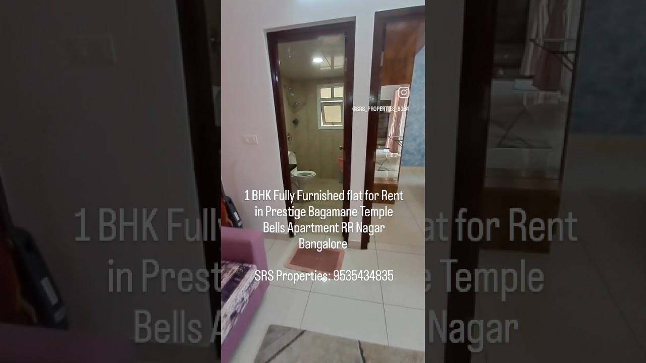 1 BHK fully furnished for Rent in Prestige Bagamane Temple Bells Apartment RR Nagar Bangalore