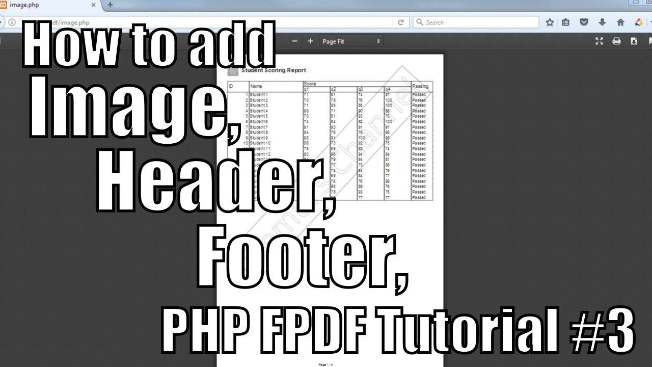 fpdf php  New Update  How to add image, header, and footer in PDF | PHP FPDF Tutorial #3