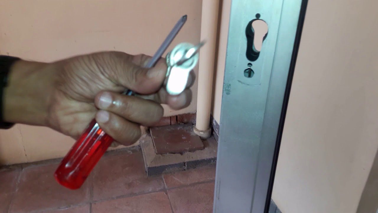 Remove handle and lock from Aluminium Door Part 1 YouTube