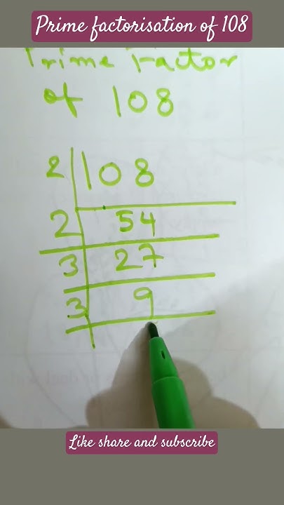Easy Steps To Find Prime Factor Of 108 prime Factorisation Of 108 easy-steps-to-find-prime-factor-of-108-prime-factorisation-of-108