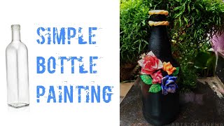 bottle painting / bottle art / craft / simple bottle painting / crafty #shorts
