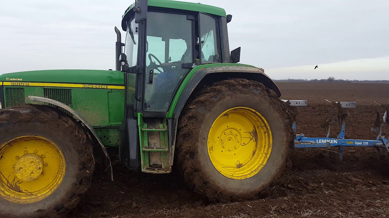 John Deere 6910 S plowing + Lemken opal 120 (sound)