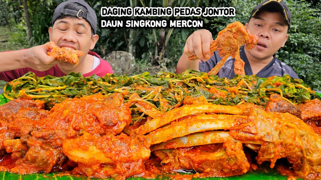 LAGI SUMILANGEN ! DAGING IGA PEDAS JONTOR + DAUN SINGKONG MERCON + LALAPAN JENGKOL
