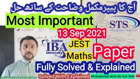 JEST Paper By STS | Solved & Explained Maths | 13 Sep 2021 JEST Paper Complete solved | MCQs Solved
