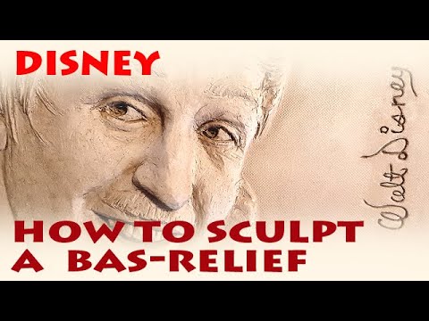 How to sculpt a bas-relief - portrait of Walt Disney