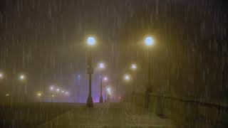 HEAVY RAIN At Night to Sleep Instantly ⛈️ Relax, Reduce Stress with Rain Sounds in The City